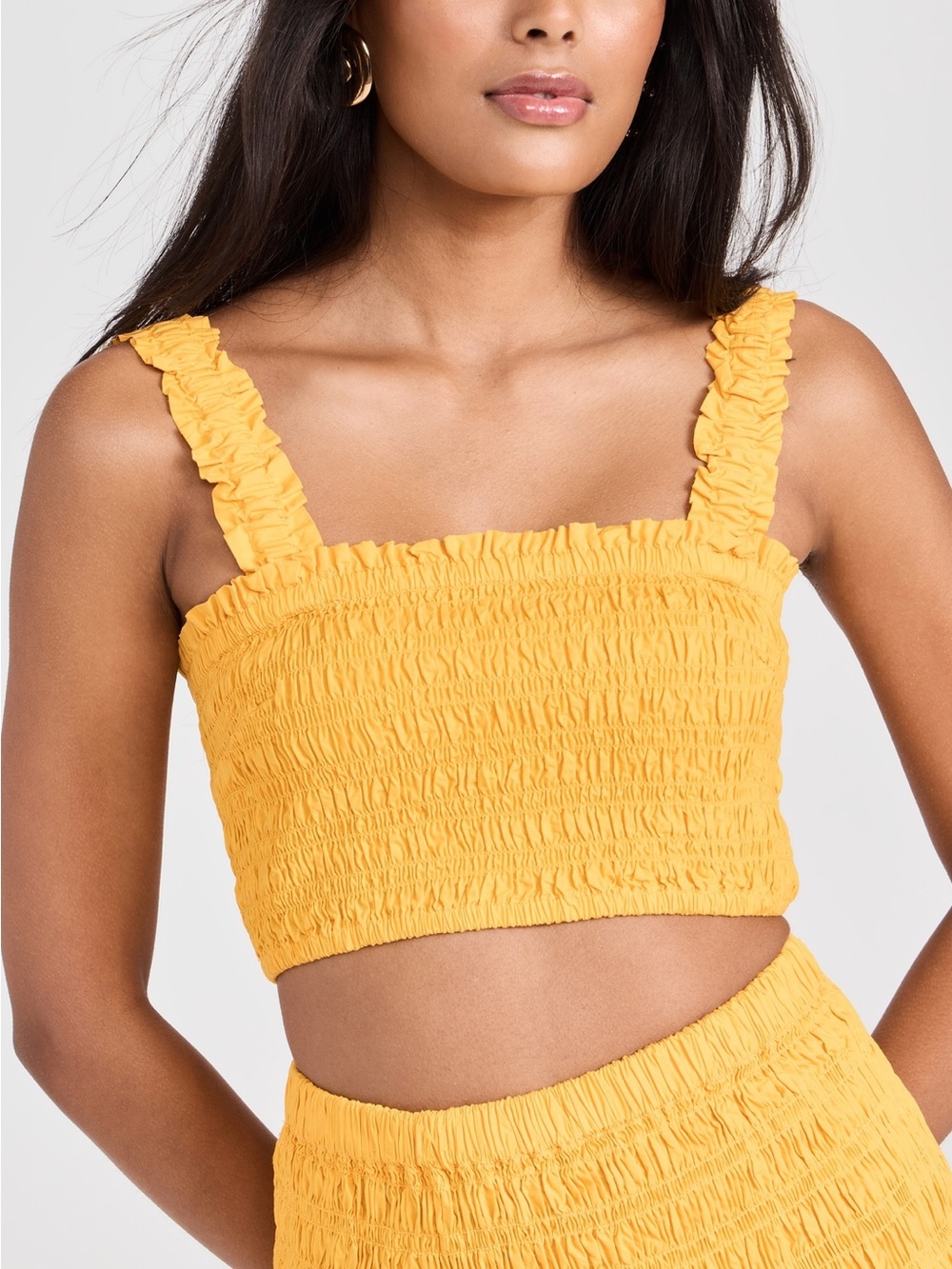RHODE Tanya Yellow Tangerine Crop Top 100% Organic Cotton - XS